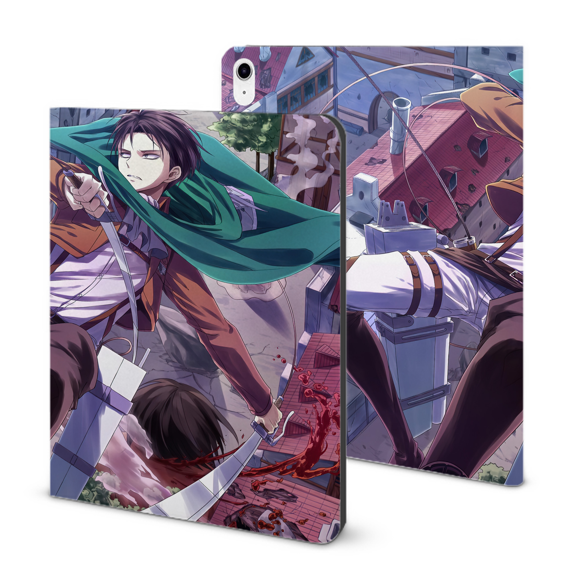 （画像用） 進撃の巨人 Attack on Titan IPad ケース ブック型 PUレザー TPU 耐衝撃 軽量 薄型 ペン収納なし 全面保護 IPad 各モデル対応